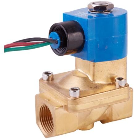 3/4 NPT, 2-Way Brass Solenoid Valve, Closed, Buna, 24/50-60, Coil Insulation Class: F